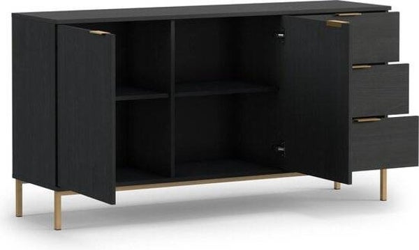 Paula ladekast - Metalen onderstel - Ladekast met planken - Marineblauw - 150 cm