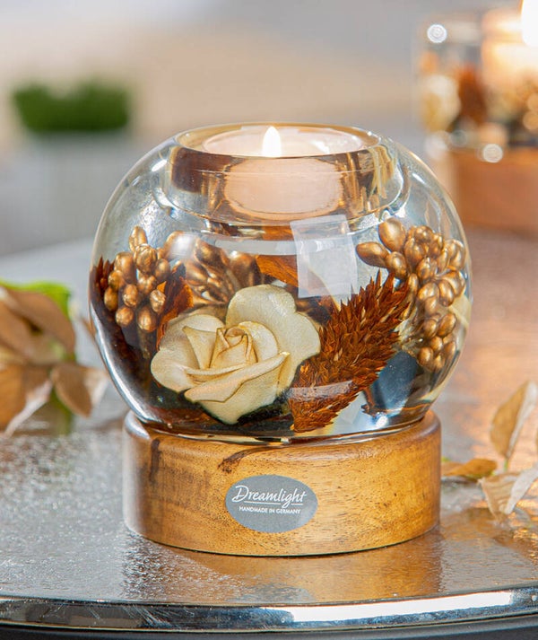 Dreamlight Tealight Candle Holder – Colum Smart op Houten Voet