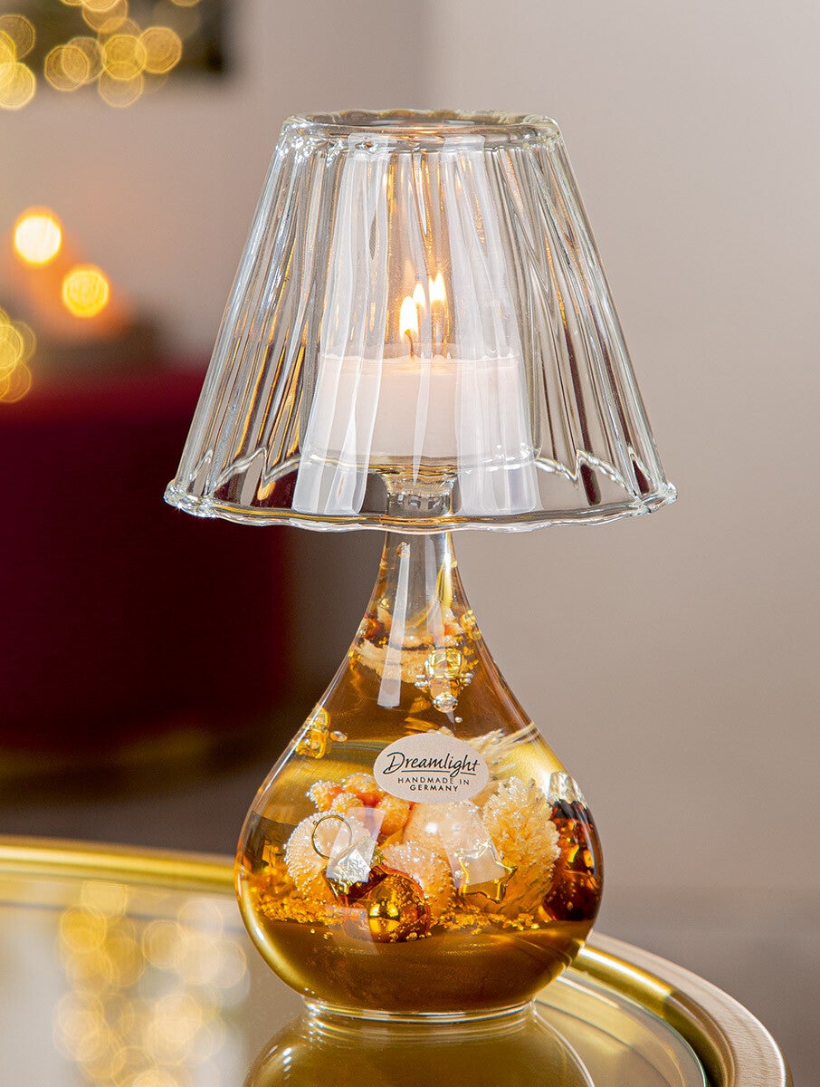 Gilde Dreamlight Cozy Night – Lampe Boutique Glazen Theelichtlamp – 16 cm