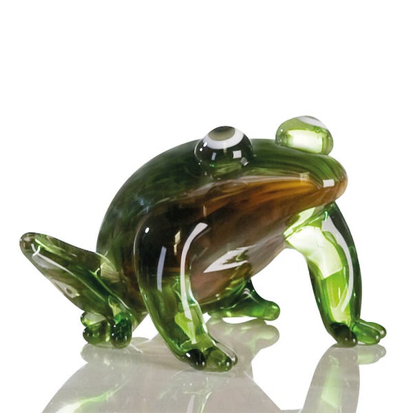 Gilde Glass Art – Decoratieve Glazen Kikker – Groen – 13 cm