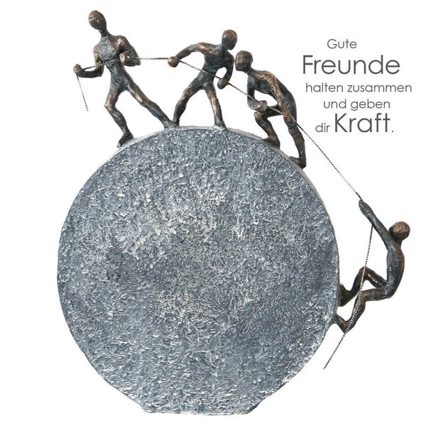 Gilde Lifting – Sculptuur Samenwerking en Vriendschap – Grijs en Brons – 35 cm