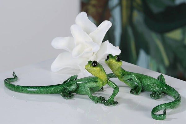 Gilde Charly – Decoratieve Gekko – Groen – 25 cm