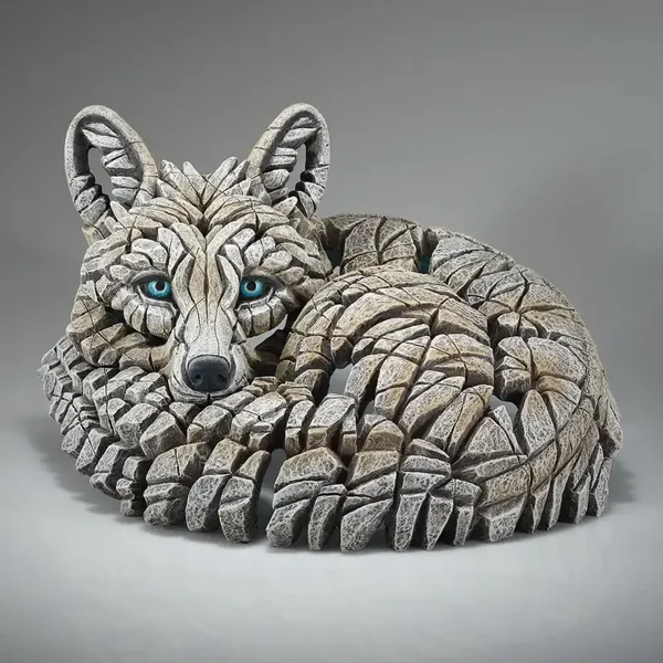 Edge Sculpture Curled Up Artic Fox