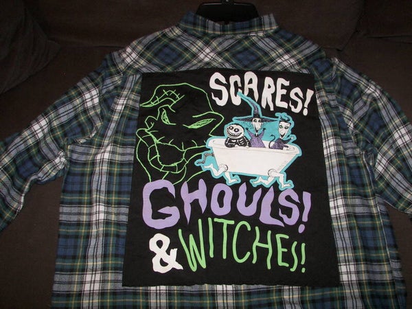 Scares! Ghouls! & Witches! on a Flannel