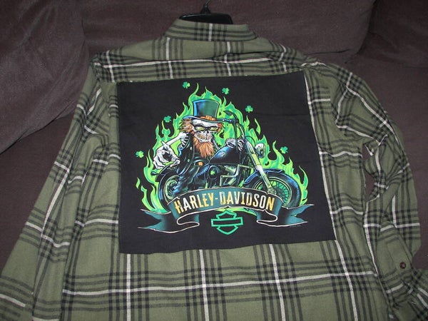 Harley Davidson Leprechaun on Flannel