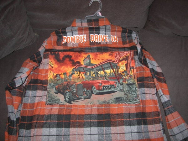 Zombie Diner on back of Flannel