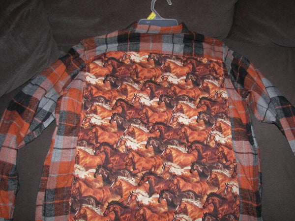 Horses on the back of Flannel