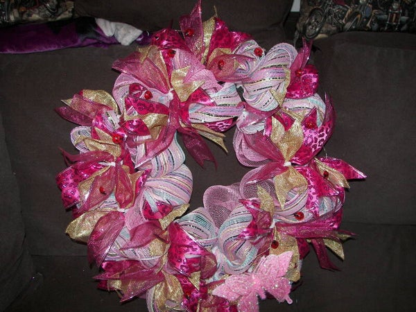 Pink and White Wreath