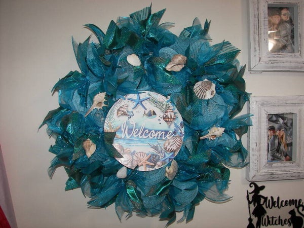 Welcome Seashell Wreath