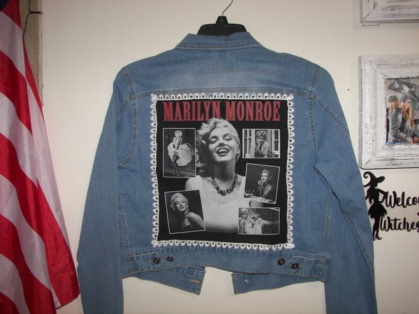 Marilyn Monroe on denim jacket