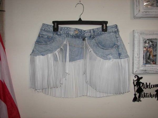 White Fringe Belt