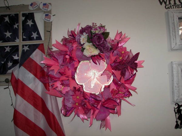 Flower Wreath with Lights