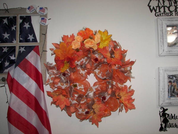 Fall wreath with Lights