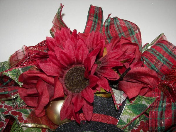 Christmas Snowman Wreath with Lights