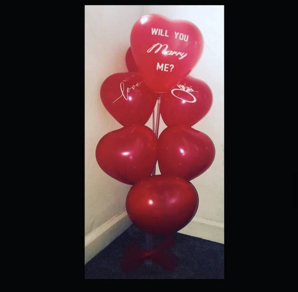 Valentines day balloon stand