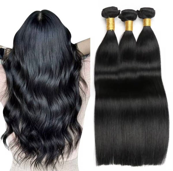 Pelo Cortina Negro Liso