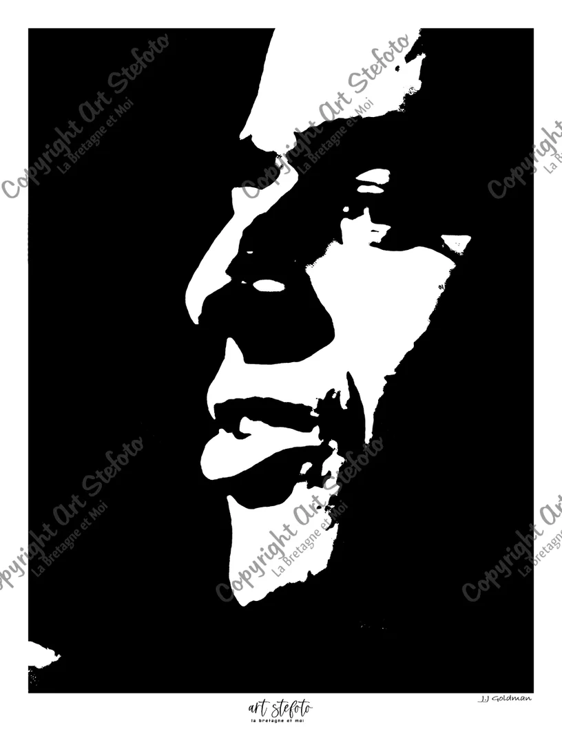 Portrait artistique de Jean-Jacques Goldman réalisé par Art Stefoto