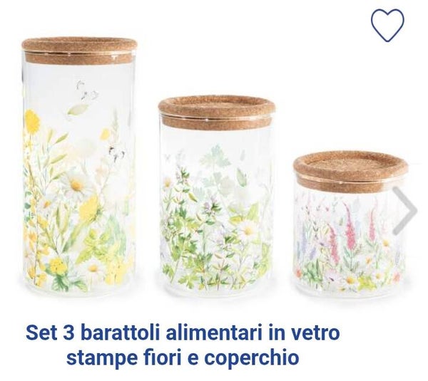 set 3 Barattoli vetro