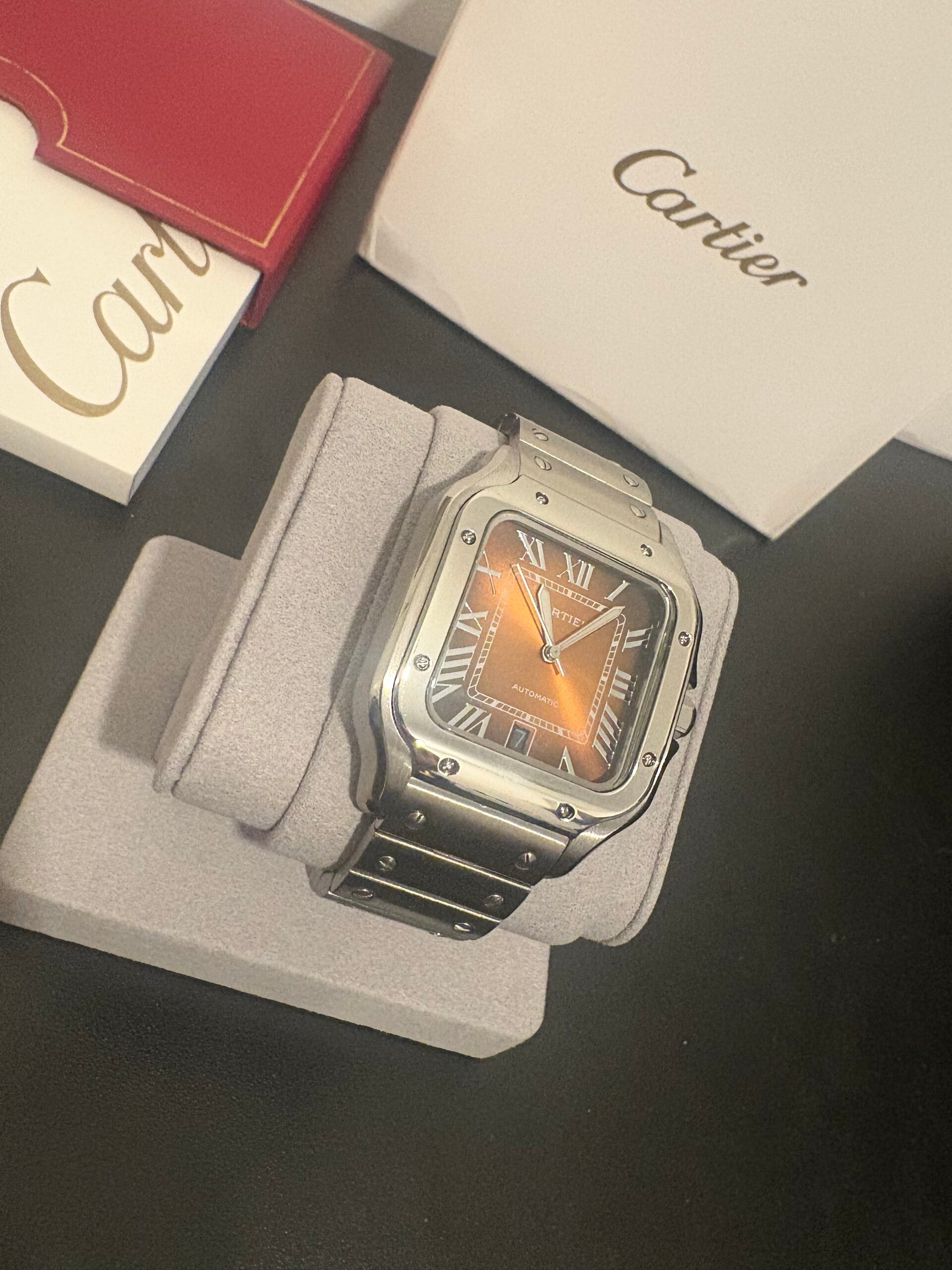 Cartier santos brown dial automatic clone