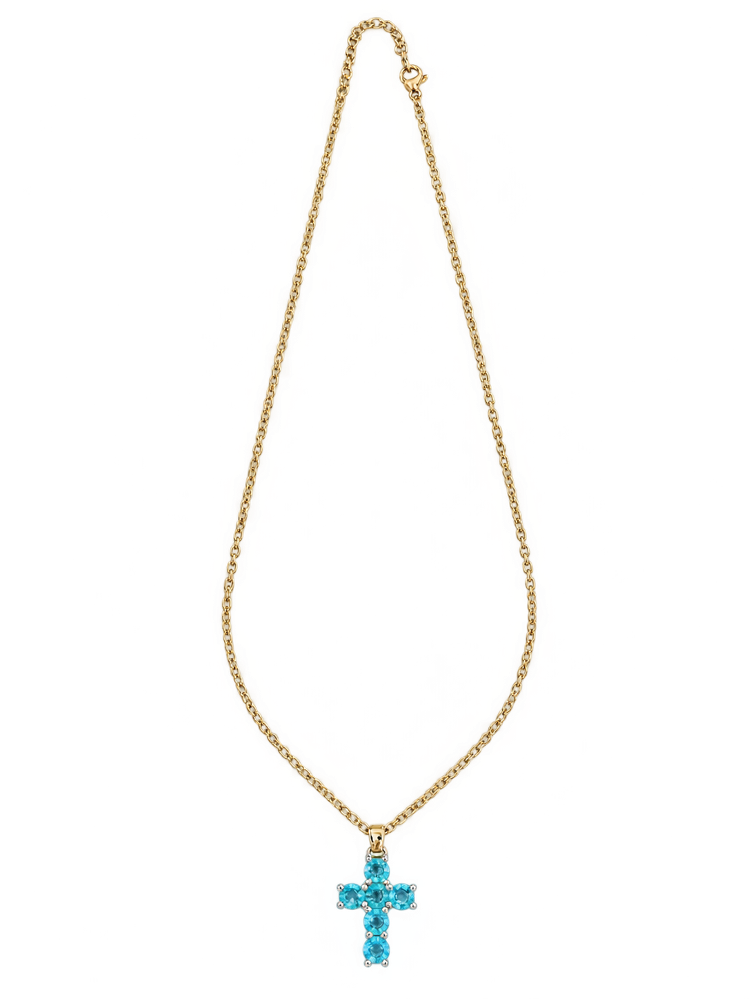 Ketting met azuur blauw kruisje