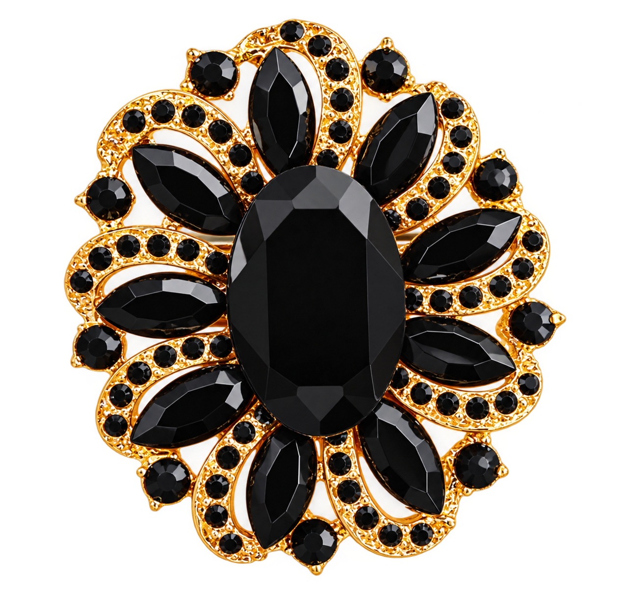 Betoverende zwart gouden broche