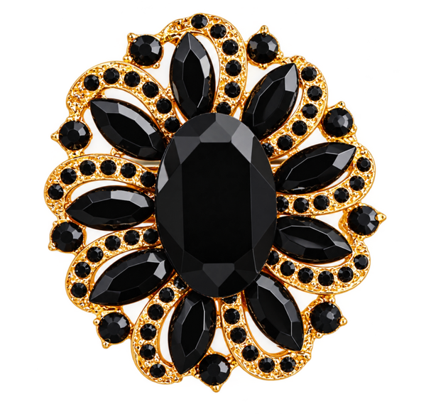 Betoverende zwart gouden broche