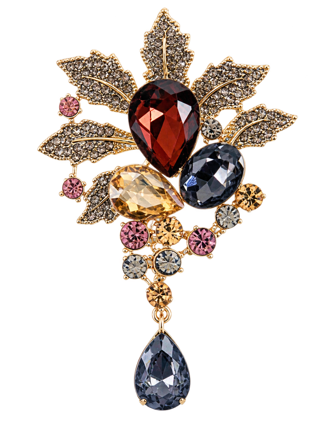 Edelsteen look broche