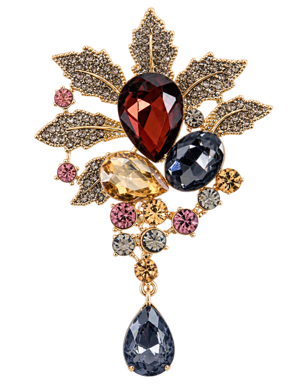 Edelsteen look broche