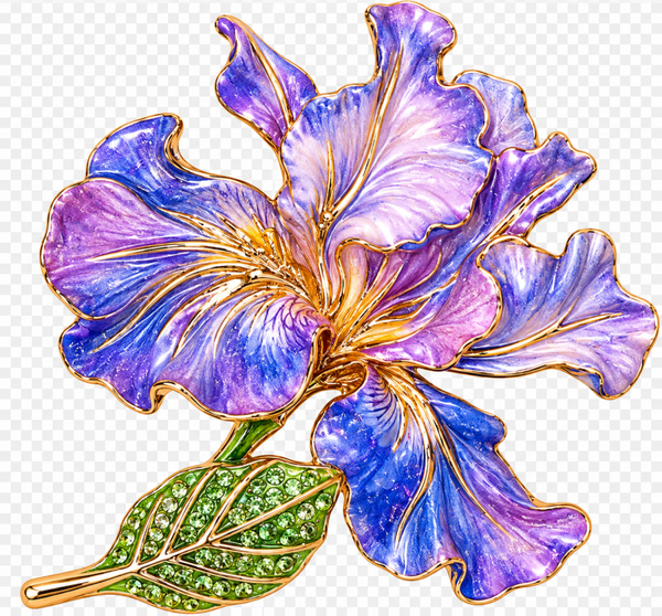 Paarse bloemen broche