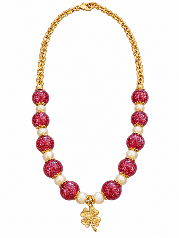 Rode kralen ketting