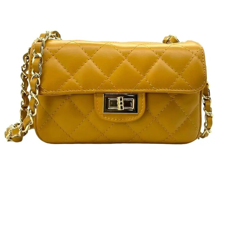 Luxe avond tas - mosterd geel