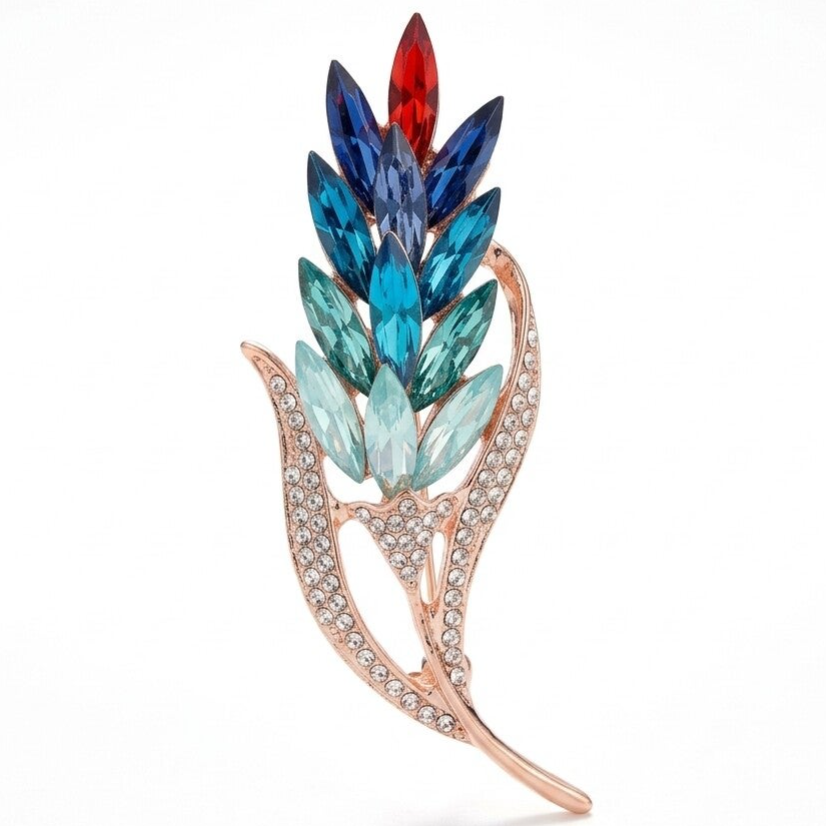 Rosé bloemmotief broche