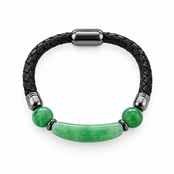 Groene leren armband