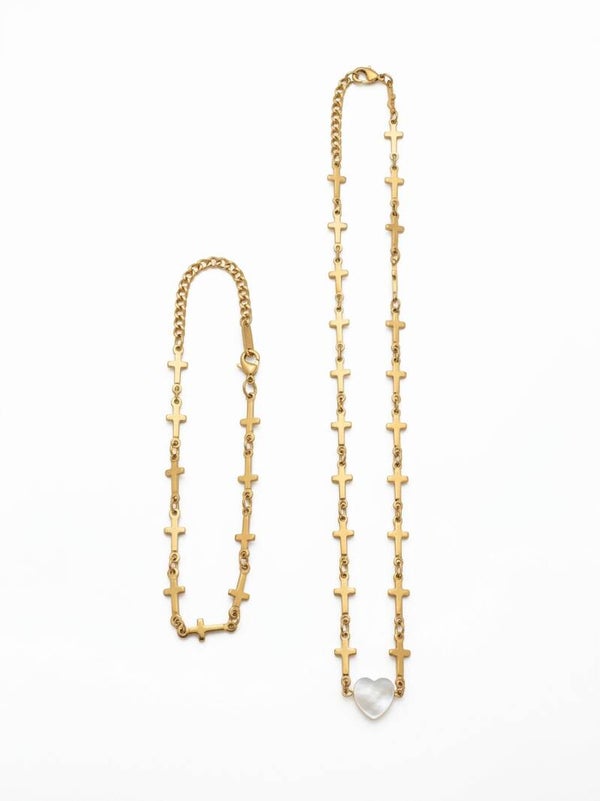 Kruisjes ketting plus armband
