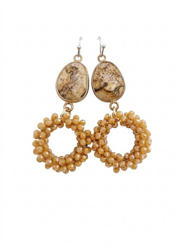 Bruine herfst look oorbellen