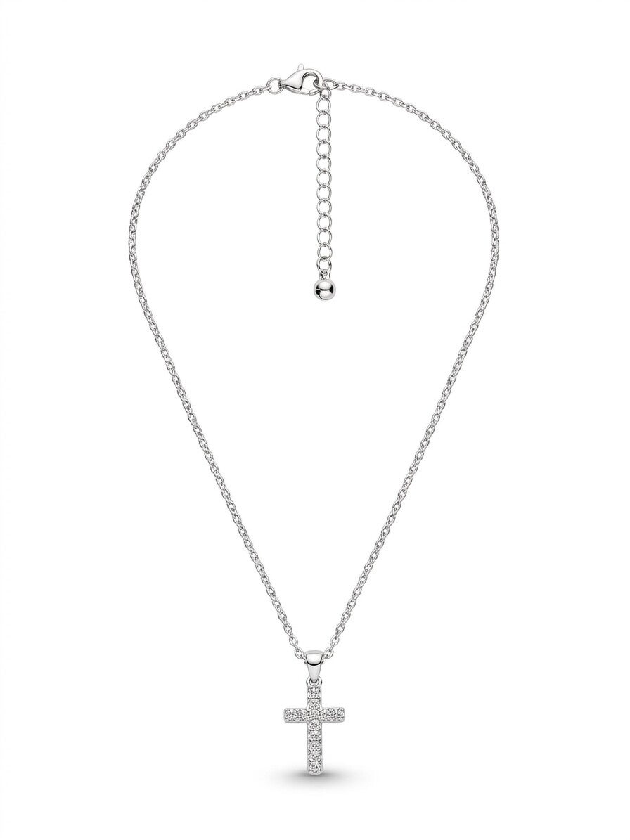 Zilveren ketting met kruisje