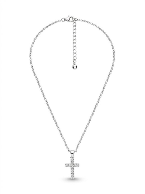 Zilveren ketting met kruisje