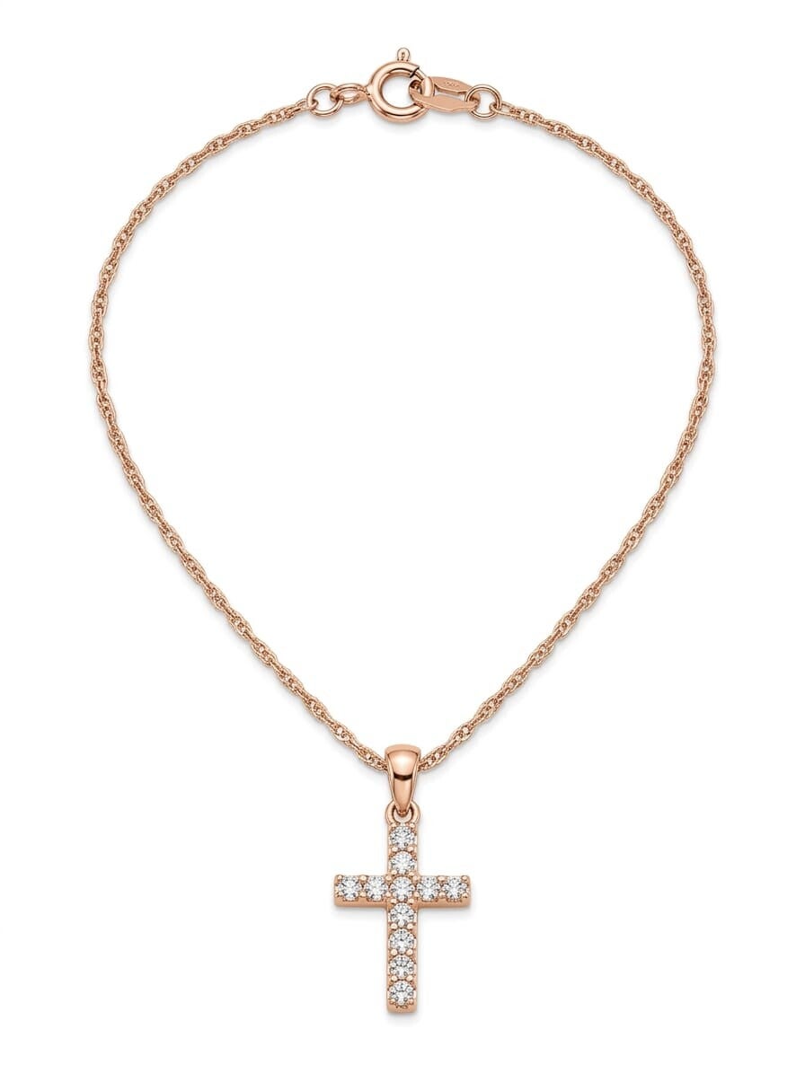 Ketting met kruisje en kristallen
