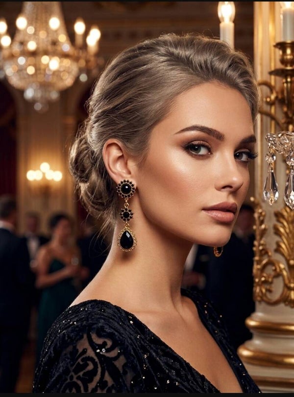 Zwart gouden glamour clips