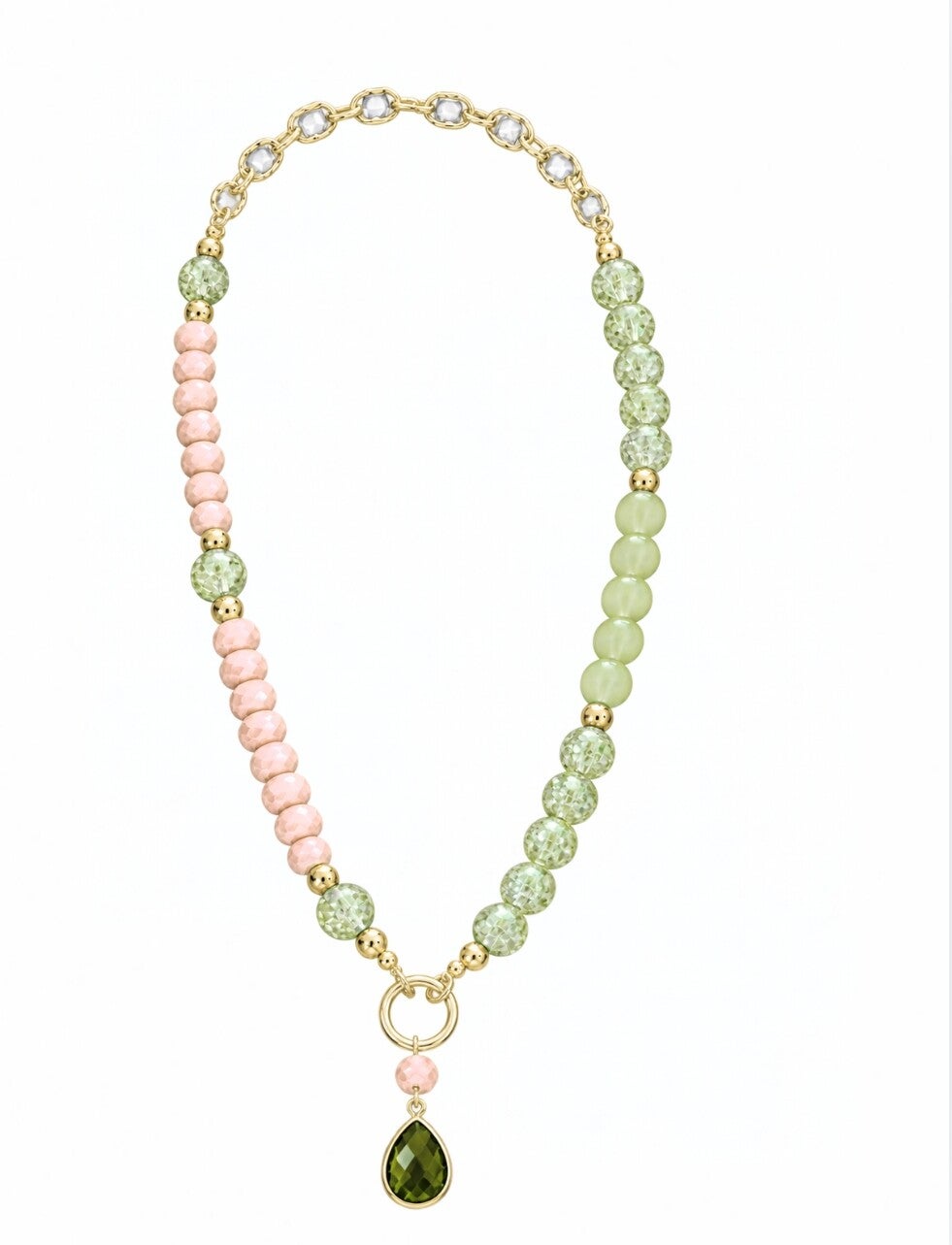 Groen - roze ketting