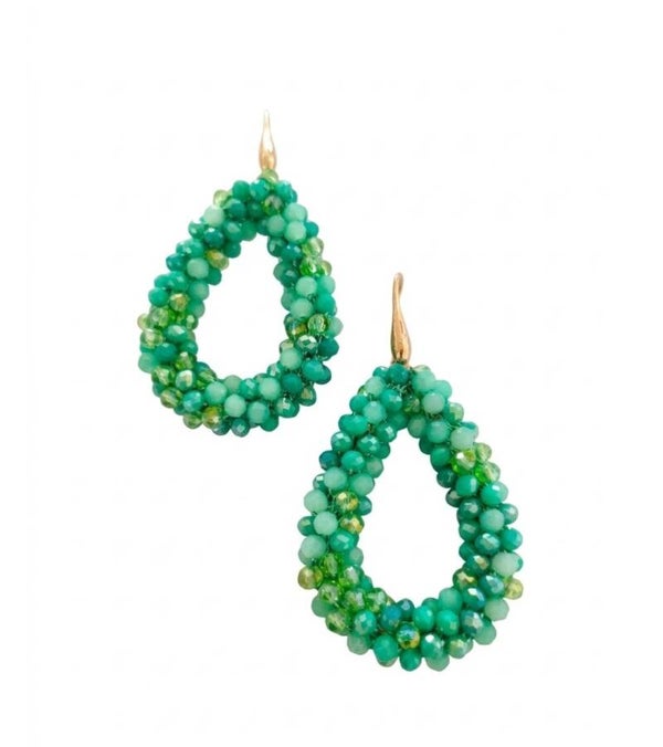 Groene teardrop oorbellen