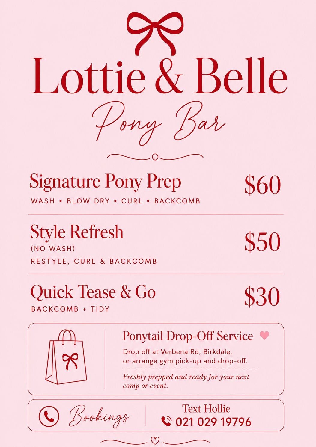 Lotte & Belle Pony Bar bookings are now open!