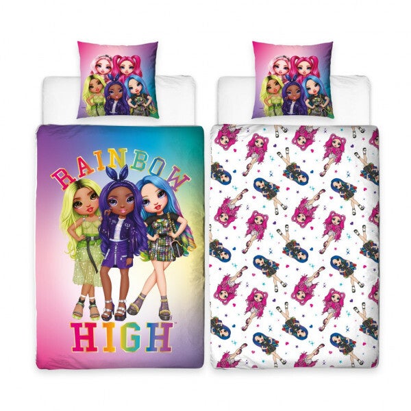 Rainbow High Dekbedovertrek 140x200 cm, kussensloop 60x70 cm