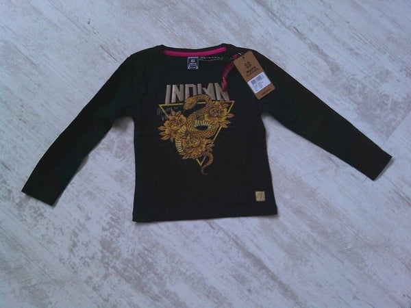 Indian Bluejeans Meisjes T shirt zwart Met opdruk