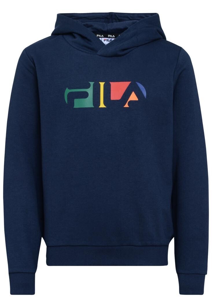 Fila Bindlach graphic cropped Hoodie DonkerBlauw