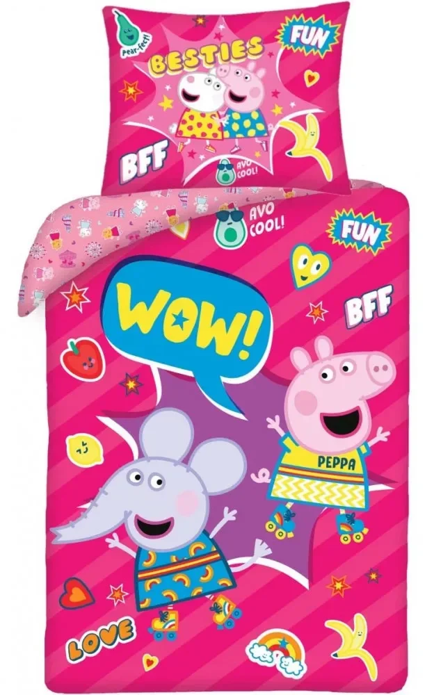 Peppa Pig Dekbedovertrek Wow! - 140 x 200 cm + 70 x 90 cm - Katoen