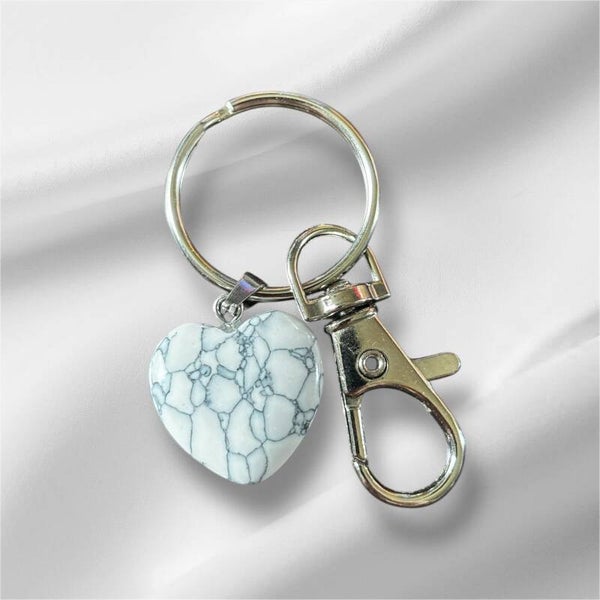 White Howlite Keychain
