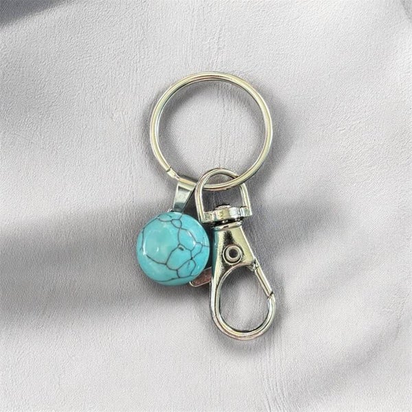 Blue Howlite Keychain
