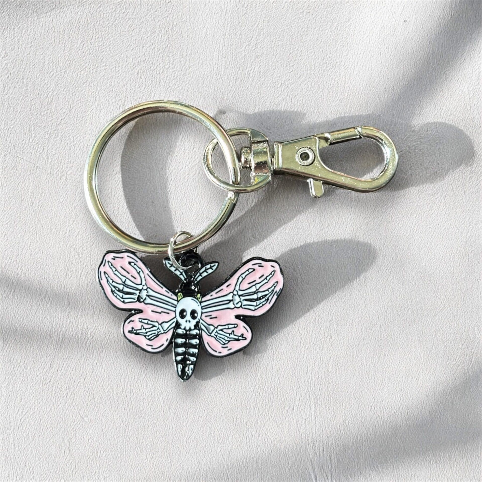 Skeleton Moth Keychain