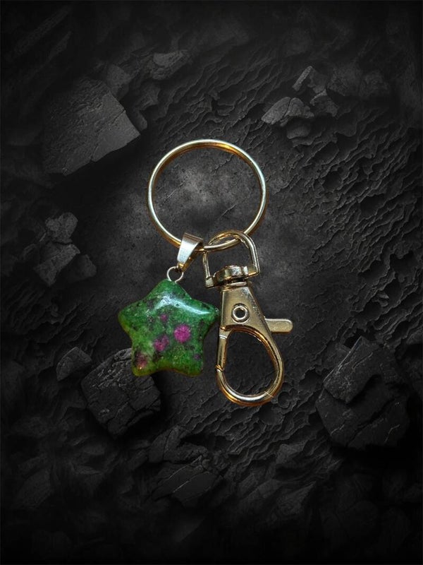 Ruby in Zoisite Keychain